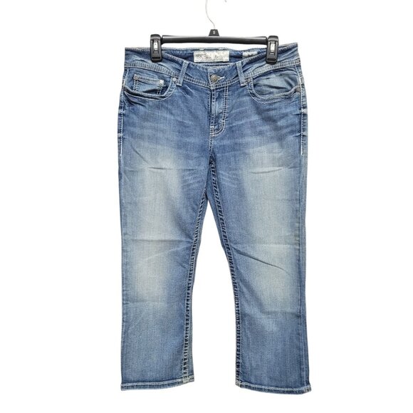 BKE Payton Curvy Stretch Mid Rise Blue Cropped Capri Jeans‎ Women’s 30 X 24 Crop - Picture 4 of 16